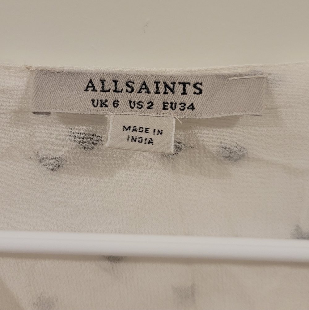 All Saints Amalie Hearts Top Size 2 - Picture 4 of 9